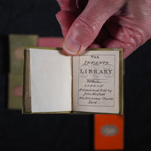 Load image into Gallery viewer, Infant's Library. Marshall, John. Circa 1800. 16 volumes. Complete with original sycamore bookcase.