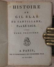 Load image into Gallery viewer, Le Sage, Alain René. Histoire de Gil Blas de Santillane. Fournier Fils. Rue des Rats. No. 3, près celle Galande. Paris 1804.