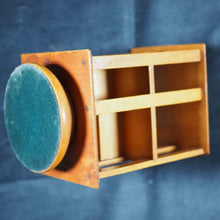 Load image into Gallery viewer, Revolving Bookcase. Slim, revolving, sycamore bookcase for miniature books. 1904.