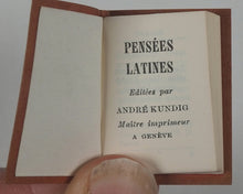 Load image into Gallery viewer, Pensées Latines.. Kundig, Andrée. Genève. 1968.