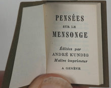 Load image into Gallery viewer, Pensées sur le mensonge. Kundig, Andrée. Genève. 1968.