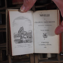 Load image into Gallery viewer, Sacchetti, Franco. Novelle cittadino fiorentino. G. Barbera, editore. Firenze. 1860. >>MINIATURE BOOKS WITH OCCULT ASSOCIATION IN GOTHIC BOOKCASE<<