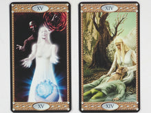 Load image into Gallery viewer, Tarot of the Elves. Mark McElroy. Artwork by Davide Corsi. Lo Scarabeo. Italy. 2007. ISBN 9788883956478