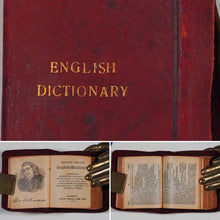 Load image into Gallery viewer, Bryce's Thumb English Dictionary: besides the ordinary and newest words in the language short explanations of a large number of scientific, philosophical, literary, and technical terms. Published by David Bryce and Sons, Glasgow. Fair Hardcover