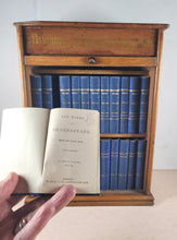 Load image into Gallery viewer, Miniature Library of The Poets. [in Oak Case with rolling tambour front shutter] Works of Shakespeare, and Poems of Burns, Byron, Longfellow, Milton, Scott, Sheridan &amp; Goldsmith. Kent &amp; Co., W. Paternoster Row, London. 1884-90
