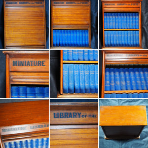 Miniature Library of The Poets. [in Oak Case with rolling tambour front shutter] Works of Shakespeare, and Poems of Burns, Byron, Longfellow, Milton, Scott, Sheridan & Goldsmith. Kent & Co., W. Paternoster Row, London. 1884-90