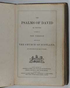 Psalms of David in metre. Printed by George E. Eyre and William Spottiswoode, printers to the Queen's most excellent majesty, London. Circa 1870. >>BAGSTER'S SEALSKIN BINDING<<