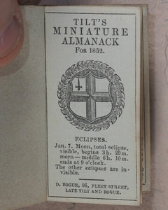 Tilt's Miniature Almanack. Various publishers. London. [1848-1870] >>RUN OF SCARCE COLLECTABLE ALMANACS<<
