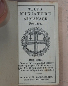 Tilt's Miniature Almanack. Various publishers. London. [1848-1870] >>RUN OF SCARCE COLLECTABLE ALMANACS<<