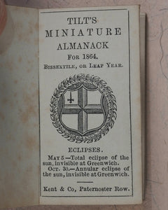 Tilt's Miniature Almanack. Various publishers. London. [1848-1870] >>RUN OF SCARCE COLLECTABLE ALMANACS<<
