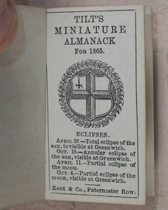 Tilt's Miniature Almanack. Various publishers. London. [1848-1870] >>RUN OF SCARCE COLLECTABLE ALMANACS<<