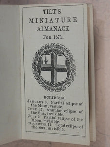 Tilt's Miniature Almanack. Various publishers. London. [1848-1870] >>RUN OF SCARCE COLLECTABLE ALMANACS<<