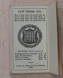 Tilt's Miniature Almanack. Various publishers. London. [1848-1870] >>RUN OF SCARCE COLLECTABLE ALMANACS<<