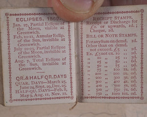 Porte-Monnaie Calender for 1869. Goodall & Son. [London]. [1868].