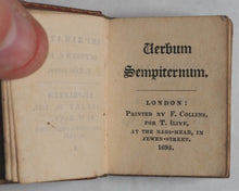 Load image into Gallery viewer, Thumb Bible. Verbum Sempiternum. Printed by F. Collins for T. Ilive at the Nag's Head, in Jewen-street Re-printed by W. Davy, [London]. 1818.
