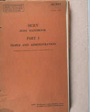 Load image into Gallery viewer, Sicily Zone Handbook. June, 1943. Box 99, Western Central District Office, New Oxford Street, W.C.1. &gt;&gt;Extremely rare, pre-invasion, secret, publication.&lt;&lt;
