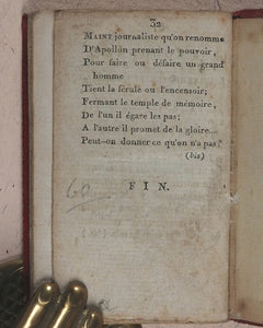 Delices de Paphos, Almanach Chantant, 1803-1804. Rochette, chez, Imprimeur, rue d'Enfet, 772. Paris. 1803. >>Unrecorded French Lovers' Almanac<<