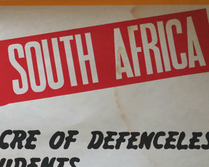 Soweto Massacre  [Anti-Apartheid poster]. National Committee on Apartheid. [Circa 1977].>>Shocking unrecorded political silk-screen poster<<