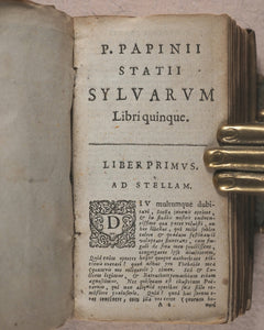 Pub. Papinius Statius. Denuo ac Serio emendatus. Guiljelmum Ianss: Caesium. [Amsterdam].>>Dramatic and significant classical poetry in miniature<< 1624.