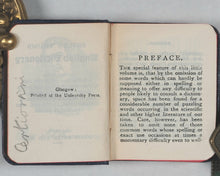 Load image into Gallery viewer, Bryce's Thumb English Dictionary, comprising:besides the ordinary and newest words in the language... scientific, philosophical, literary and technical terms. Bryce, David &amp;  Son. Glasgow. [1892]. >>Nora Bryce's copy<<
