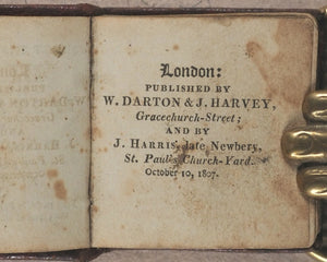 Miniature Historic Library,  in Eight volumes. Early illustrated miniature children's books in oak chest. Alfred Mills. Darton and Harvey. London. 1807-
