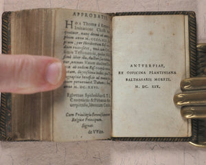 Imitation of Christ. De Imitatione Christi libri quatuor. Moreti, Ex Officina Plantiniana Balthasaris. Antverpiae. 1630.