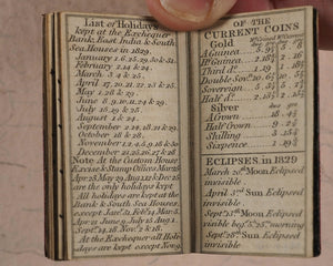 London Almanac for the year of Christ 1829. Company of Stationers. [London, 1828].