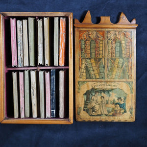 Infant's Library. Marshall, John. Circa 1800. 16 volumes. Complete with original sycamore bookcase.