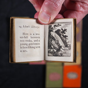 Infant's Library. Marshall, John. Circa 1800. 16 volumes. Complete with original sycamore bookcase.