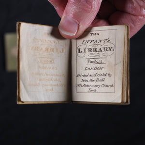 Infant's Library. Marshall, John. Circa 1800. 16 volumes. Complete with original sycamore bookcase.