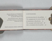 Load image into Gallery viewer, Carroll, Lewis. Jabberwocky, the famous mock heroic epic. Bookhaven Press. [Rosemead. California]. 1970.
