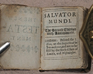 Thumb Bible. Taylor (John) Verbum Sempiternum, second edition. Printed [by F. Collins] for T. Ilive, at the Nags-Head in Jewen-Street. London. [1694].