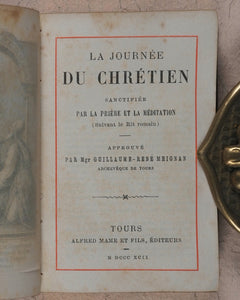 François de Sales. Introduction à la Vie Dévote. [France]. 1890. Highly unusual miniature bookcase.