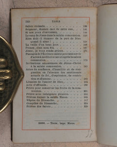François de Sales. Introduction à la Vie Dévote. [France]. 1890. Highly unusual miniature bookcase.