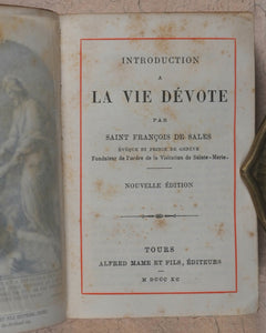 François de Sales. Introduction à la Vie Dévote. [France]. 1890. Highly unusual miniature bookcase.