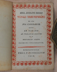 Miniature library of classical literature. Kaspar van Baerle, George Buchanan, Jacob Cats, Joannes Nicolai Secundus, John Owen, Helius Eobanus Hessus, & Marco Girolamo Vida. Carl Poppo Fröbel. Rudophopoli [Rudolstadt].1820.