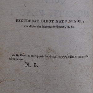 Horatius Flaccus, Quintus. Opera. Mesnier, A. Paris. 1828. Number 3 of 100, limited, numbered copies on Japan paper.