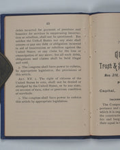 Load image into Gallery viewer, Constitution of the United States of America. With History of the Proceedings taken to celebrate the Centennial Anniversary of its framing and promulgation, September 15, 16, and 17, 1887. Murphy's Sons, Wm. F. 509 Chestnut Street. Philadelphia. 1887.
