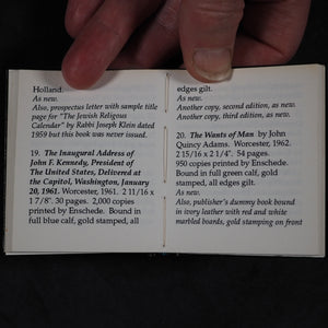 Bradbury, Robert C. Miniature books published by Achille J. St. Onge. St. Onge Collections, number 5. 1995.