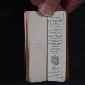 Finger Prayer Book. Common Prayer. University Press London : Henry Frowde, Oxford Warehouse, Amen Corner London. 1899.