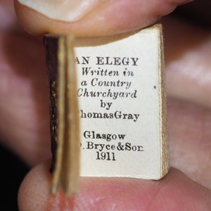 Gray, Thomas. Elegy in a Country Churchyard. Bryce, David & Son. Glasgow. 1911. 96 printed pages. Partially unopened and likely the only partially unopened example extant.