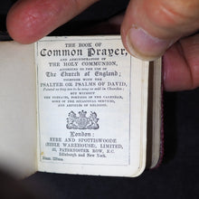Load image into Gallery viewer, Book of Common Prayer and Administration of the Holy Communion According to the Use of the Church of England. Eyre &amp; Spottiswoode Bible Warehouse Limited. 23, Paternoster Row, E.C. London, Edinburgh and New York. [1900].  Silver plaque.
