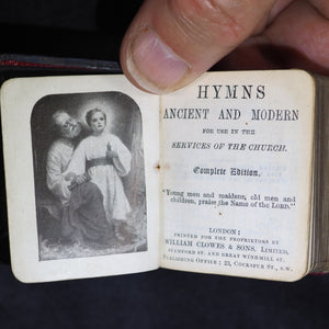 Hymns, Ancient & Modern for use in the Services of the Church. Complete edition. Clowes & Sons Limited, William. Stamford St. and Great Windmill St. Publishing Office 23, Cockspur St. London. [1900]. Silver plaque.