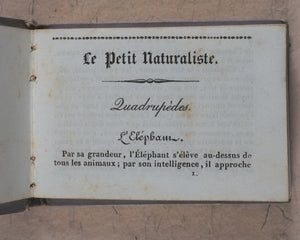 Petit Naturaliste. Marcilly. Rue St. Jacques, no. 10. Paris. No date but 1829.