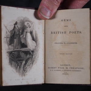 Gems from the Poets. Tyas, Robert. 50 Cheapside : H.T. Warren, 8, Finsbury, London. 1840-1. Complete 6 volume set in original bookcase.