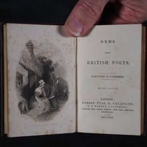 Gems from the Poets. Tyas, Robert. 50 Cheapside : H.T. Warren, 8, Finsbury, London. 1840-1. Complete 6 volume set in original bookcase.