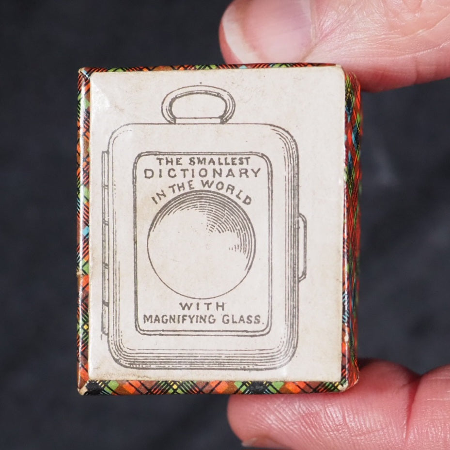 Smallest English Dictionary in the World. Comprising besides the ordinary and newest words in the language, short explanations of a large number of scientific, philosophical, literary & technical terms. David Bryce & Son. Glasgow. 1894. Boxed mauchline.