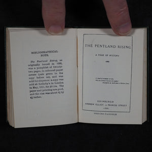 Stevenson, Robert Louis. Pentland Rising: A page of history. 1666. With Memorials of Robert Louis Stevenson. Bryce, David & Son. Glasgow. Circa 1905.