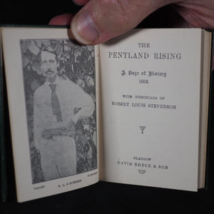 Stevenson, Robert Louis. Pentland Rising: A page of history. 1666. With Memorials of Robert Louis Stevenson. Bryce, David & Son. Glasgow. Circa 1905. With original brass bust.