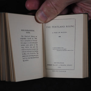 Stevenson, Robert Louis. Pentland Rising: A page of history. 1666. With Memorials of Robert Louis Stevenson. Bryce, David & Son. Glasgow. Circa 1905. With original brass bust.